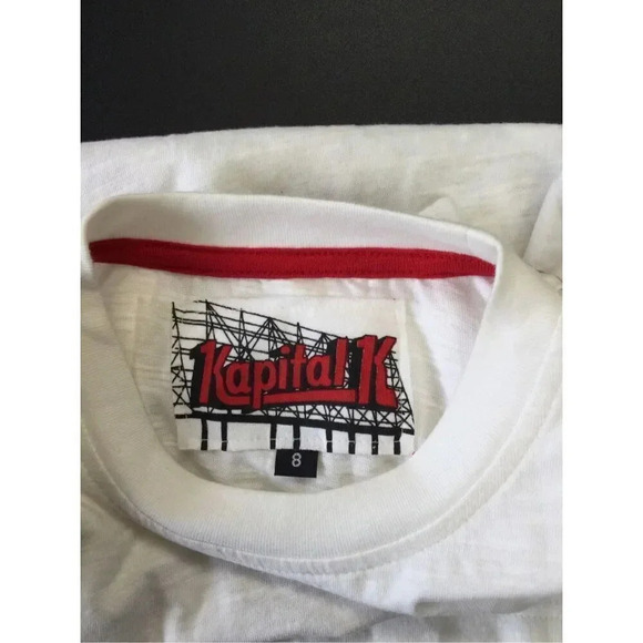 NWT Kapital K Boys White Stretch Crew Neck Short Sleeve Graphic T-Shirt Size 8 - Picture 6 of 9